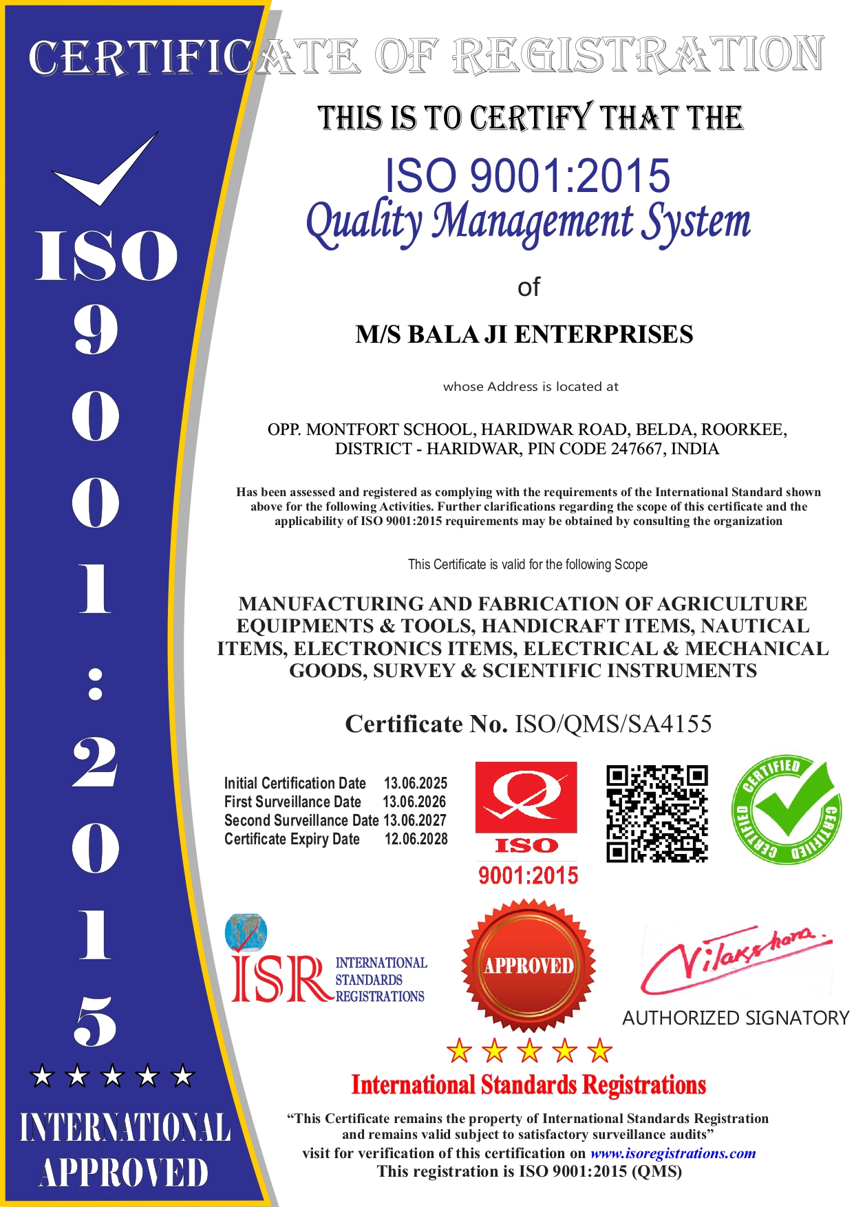 Registration Certificate